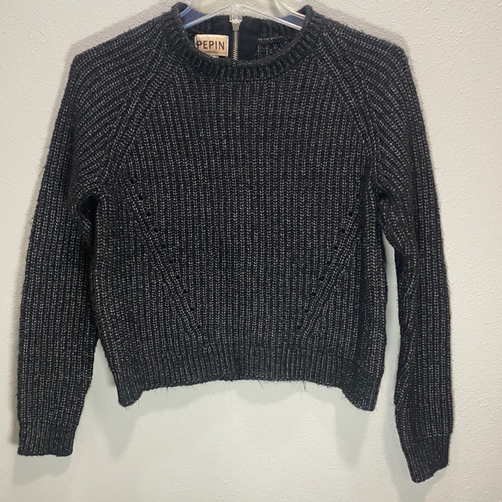 Anthropologie pepin sweater‎ in black zippered back